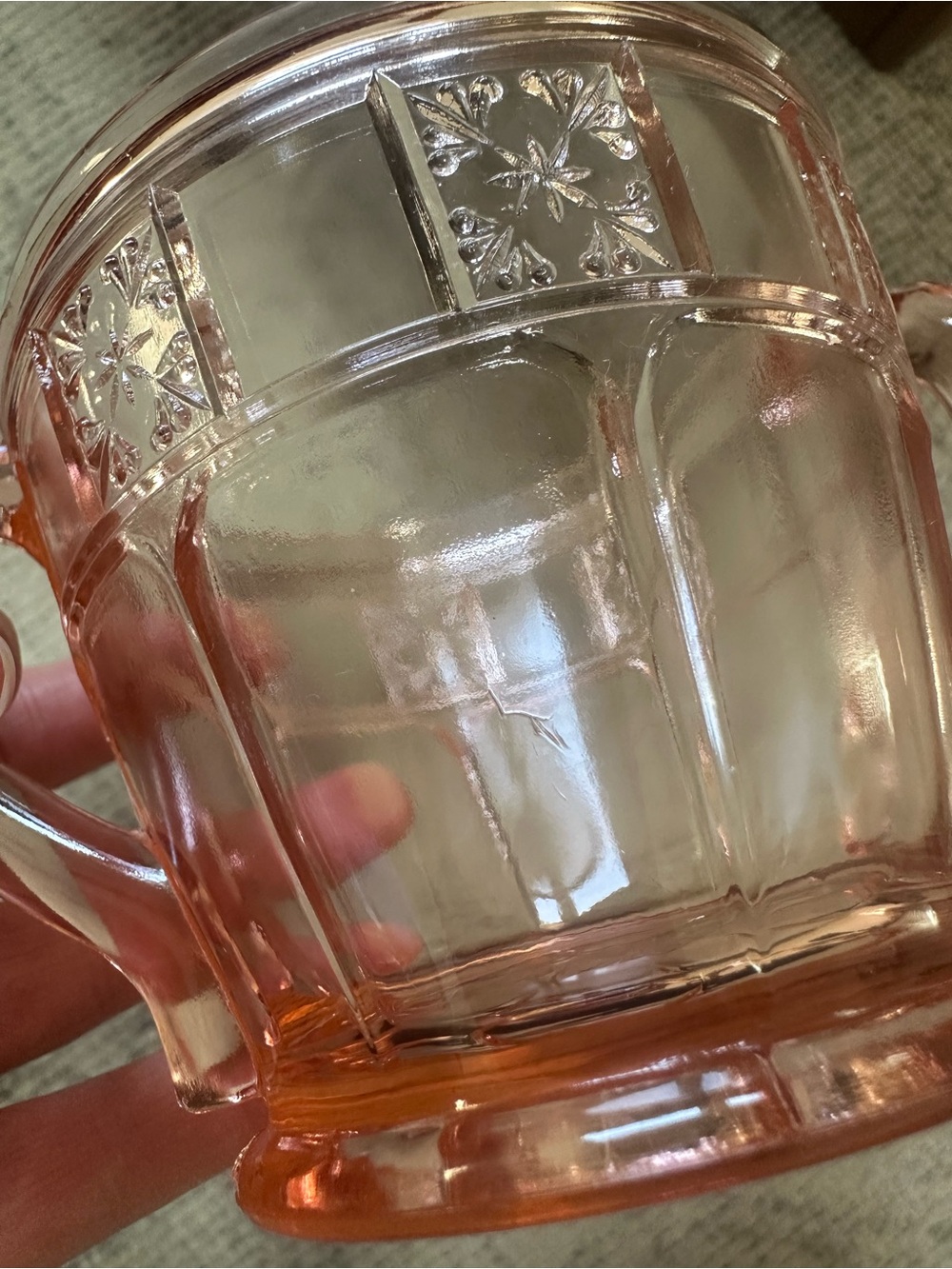 Jeannette Doric Creamer & Sugar Bowl Pink Depression Glass Read - Picture 16 of 16